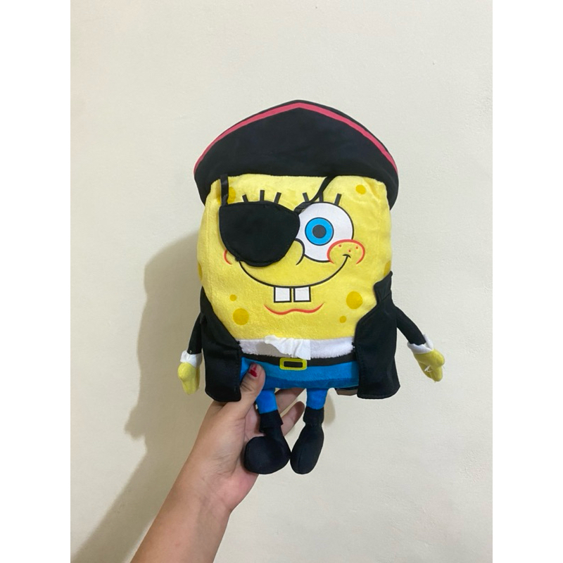 Boneka Karakter Spongebob Squarepants kostum Pirates Size 28cm Original / Boneka Spongebob Kostum Pi