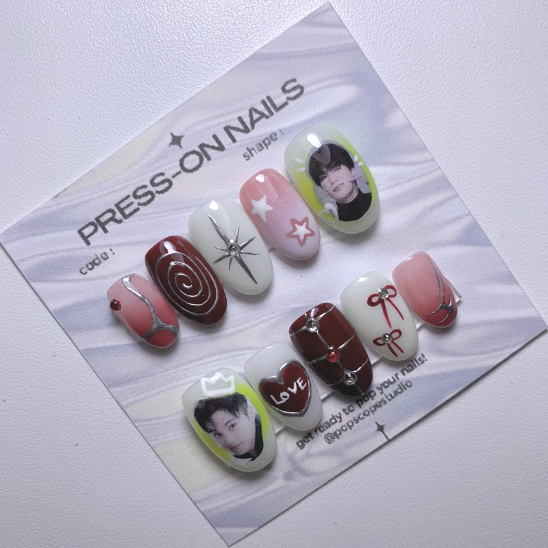 NCT NCT DREAM Mark Jeno custom press on nails kuku palsu fake nails nailart gel