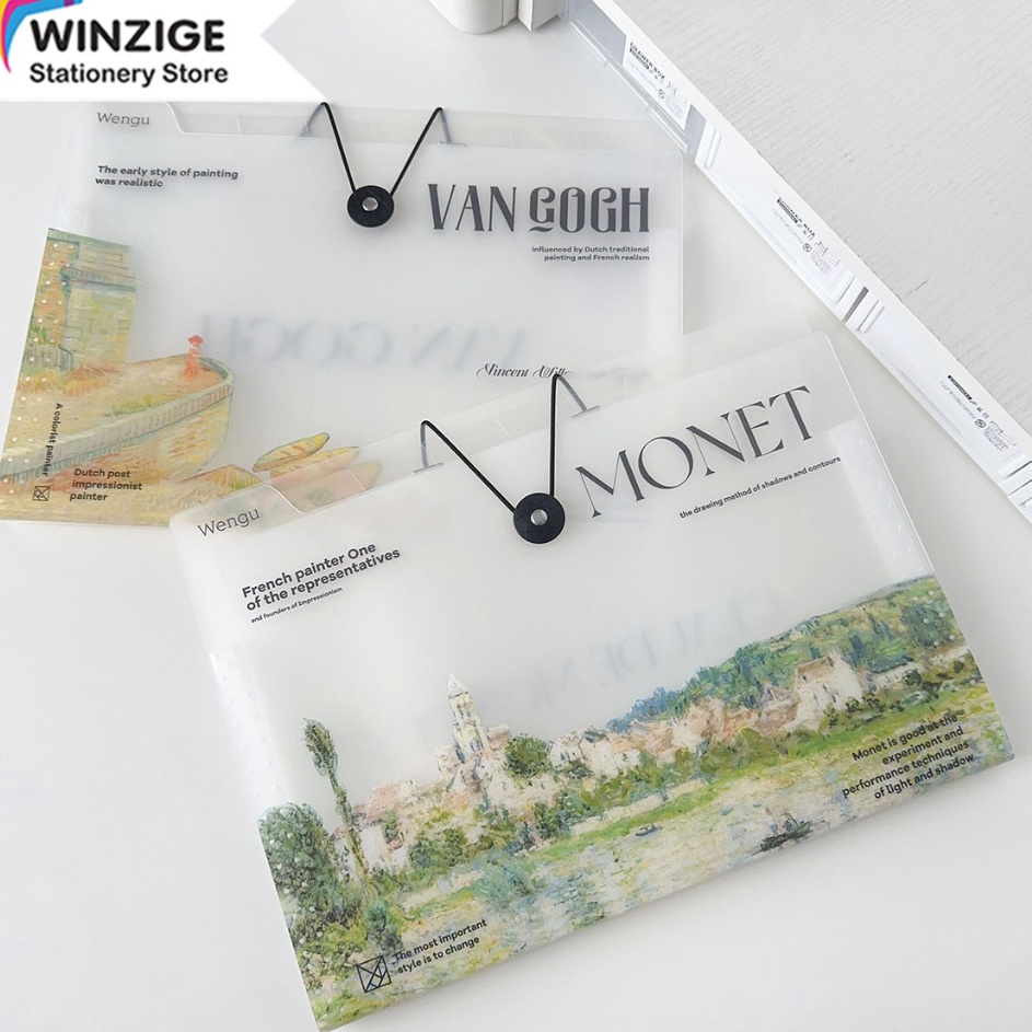 

Winzige A4 Tas File 8 Sekat Indeks Bahan Cute Document Bag Aesthetic A4 File Folder Organizer