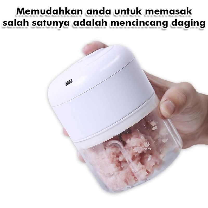 Alat Mesin Penghalus Bumbu Daging Mini Chopper Elektrik Serbagun