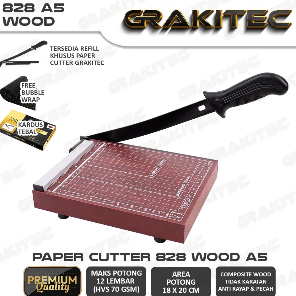 

Murah Banget Paper Cutter A4 B4 A5 828 Premium Series Kayu Awet GRAKITEC Not Deli