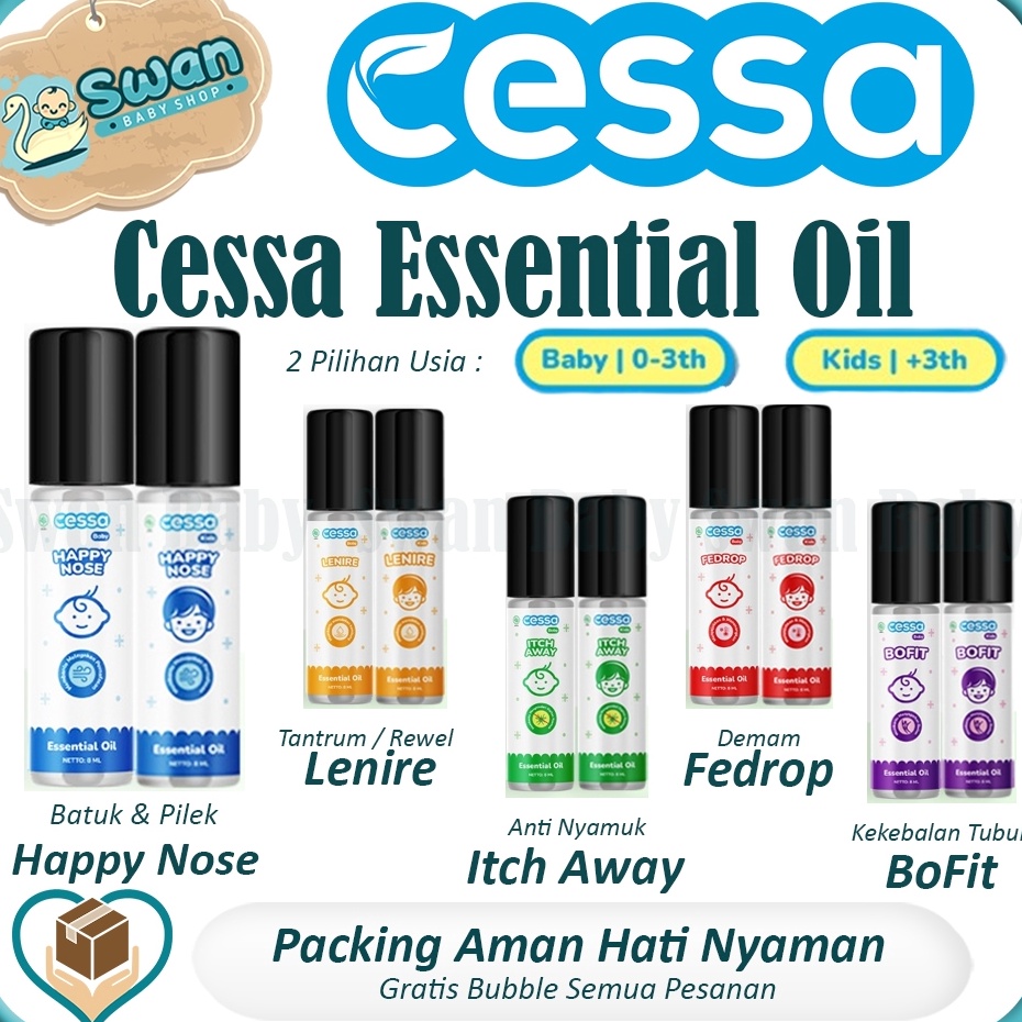 

Cessa Baby Essential Oil 8 ml Pereda Batuk dan Pilek Demam Bayi Cessa Essential Minyak Cessa