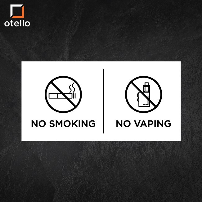 

Otello No ing No Vaping Sign Board Akrilik Print Signage Acrylic Petunjuk Ruangan