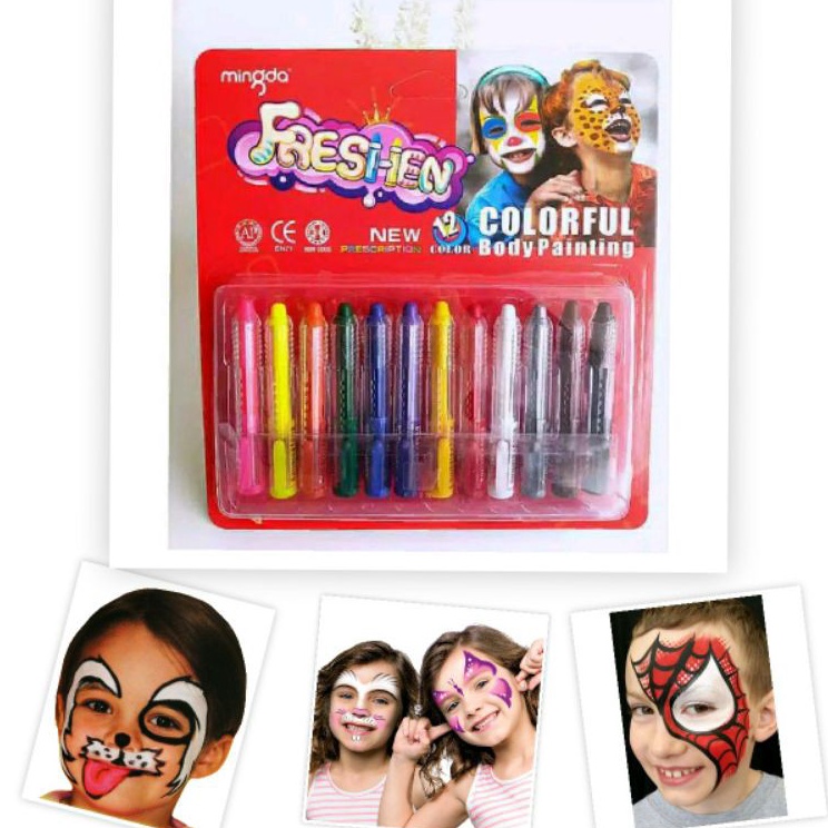 

Mingda Crayon Wajah Face Painting Aman untuk Anakanak Melukis Wajah isi 12 pcs