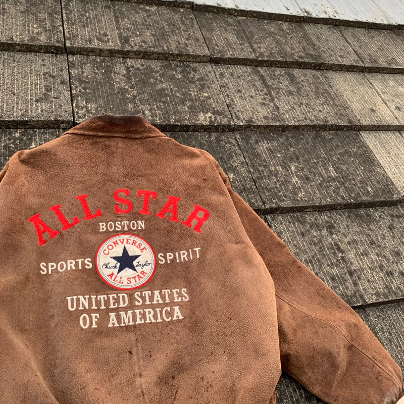 vintage converse leather varsity jacket