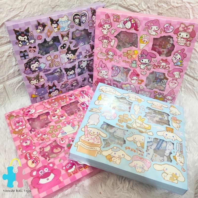 

Sticker Karakter Sanrio 100 pcs Kuromi Melody Cinnamoroll Lotso Sticker Anak