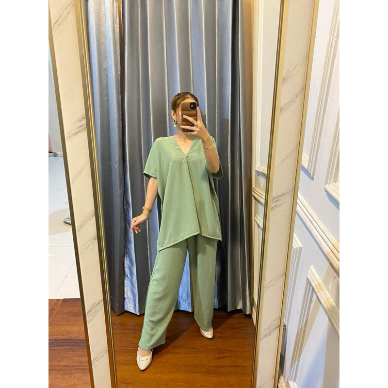 Daster/ Homedress - One Set Nina Set Polos Lengan Pendek