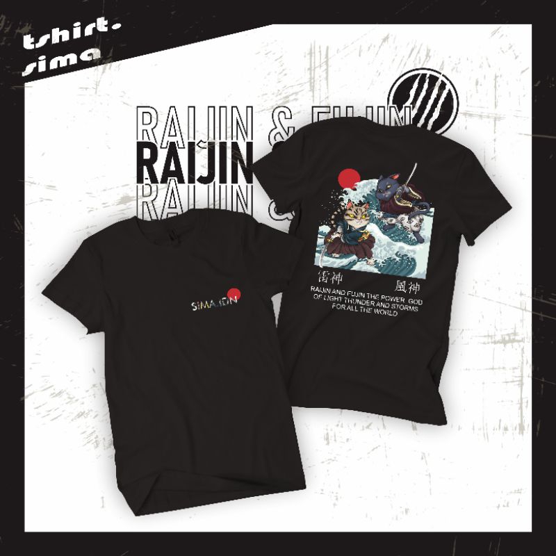 Kaos Raijin and Fujin Motif Bahan Katun Murah
