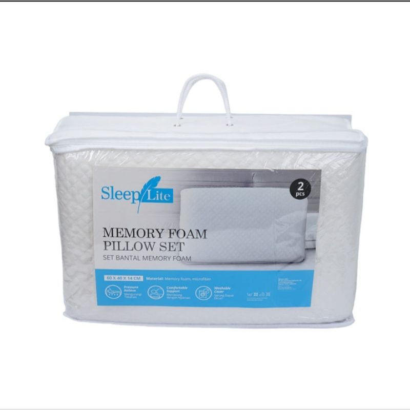 PILLOW Bantal Busa Sleep Lite White Collection Memory Foam