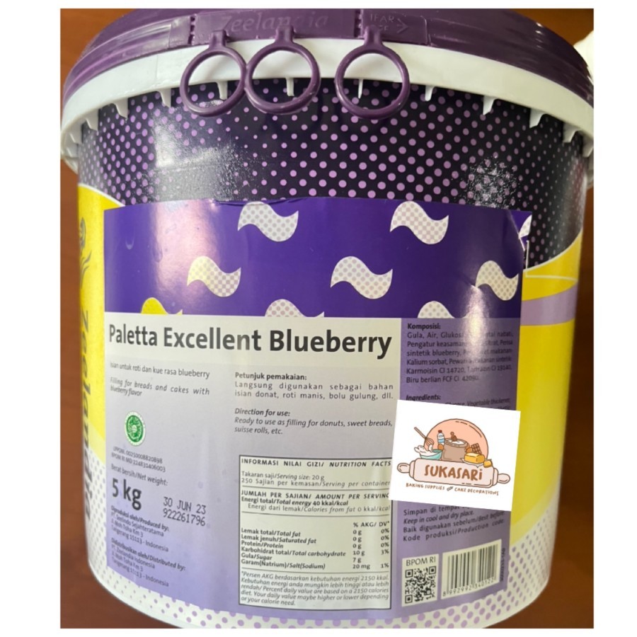

Paletta Blueberry 5kg jam selai filling dressing spread Paleta Bluberi blue berry buah