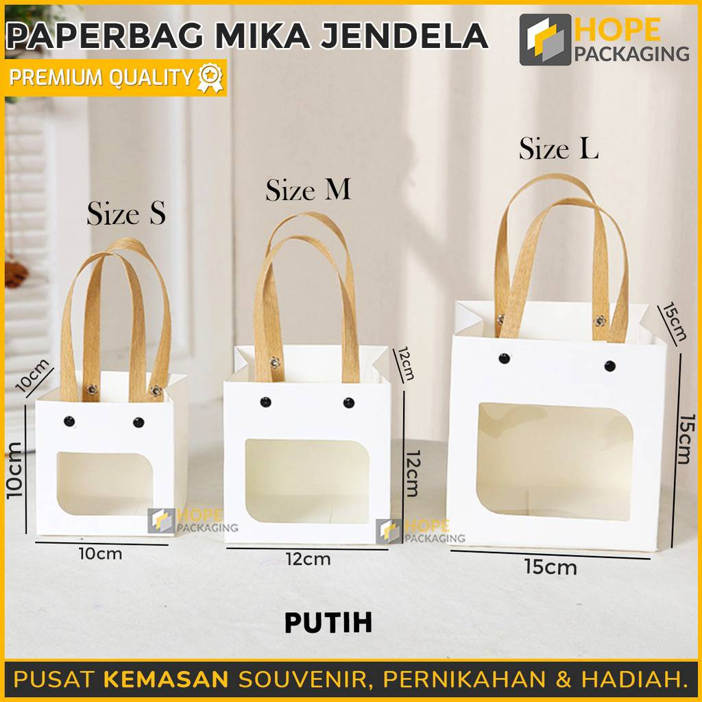 

Paper Bag Kotak / Paper Bag Jendela Mika / Tas Kantong Jinjing Mika Jendela /