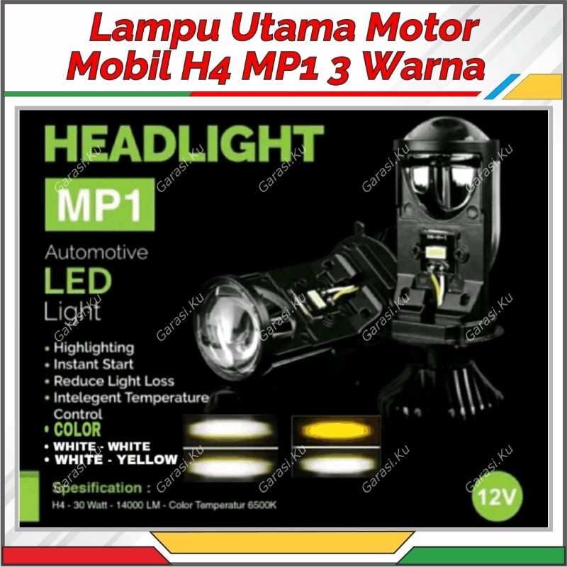 LED LUMINOS MP1S MINI PROJIE H6 MOTOR ALA BILED SINAR CUTOFF MP1