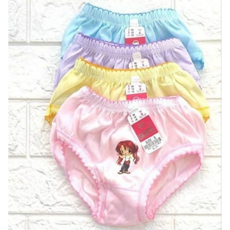 12pcs(1Lusin).. Celana dalam anak perempuan motif full print/Celana dalam anak wanita bahan katun le