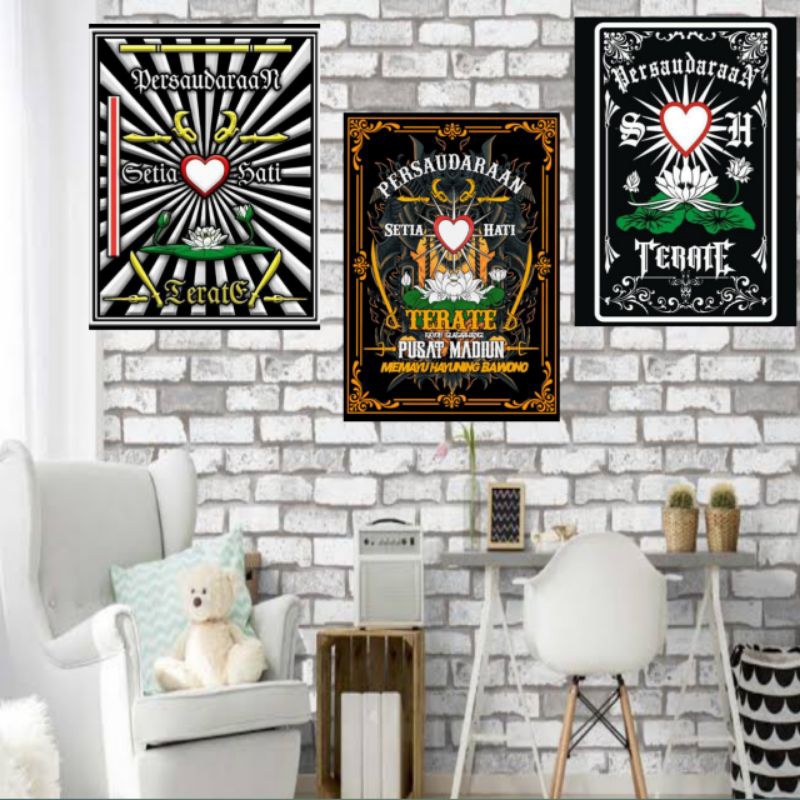 hiasan dinding lambang PSHT bahan mdf ukuran