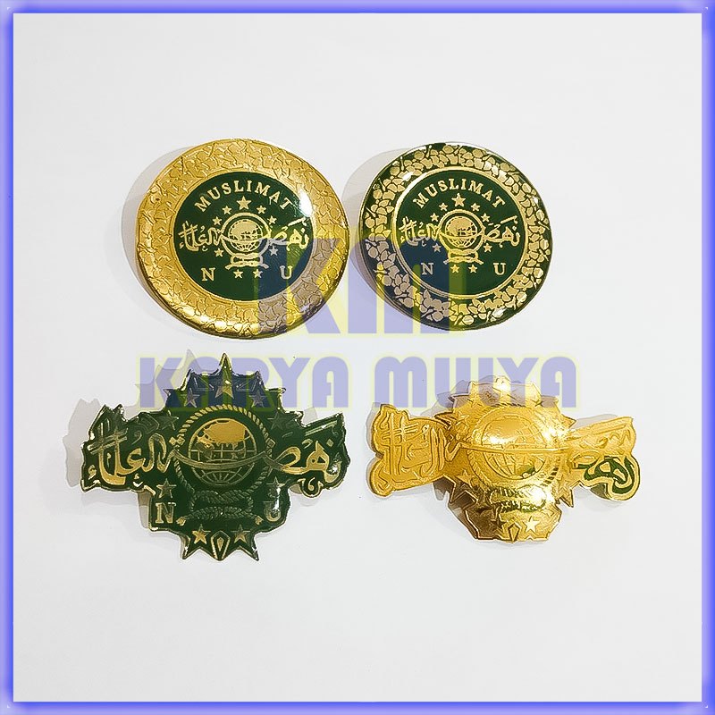 Pin NU - Pin Lencana Muslimat NU - Warna Emas Logam Kuningan - Karya Mulya