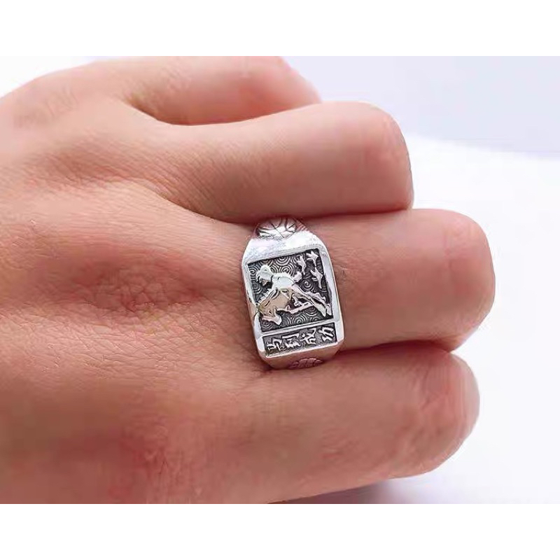 Cincin Pria Gothic kuda Punk Elegan Cincin