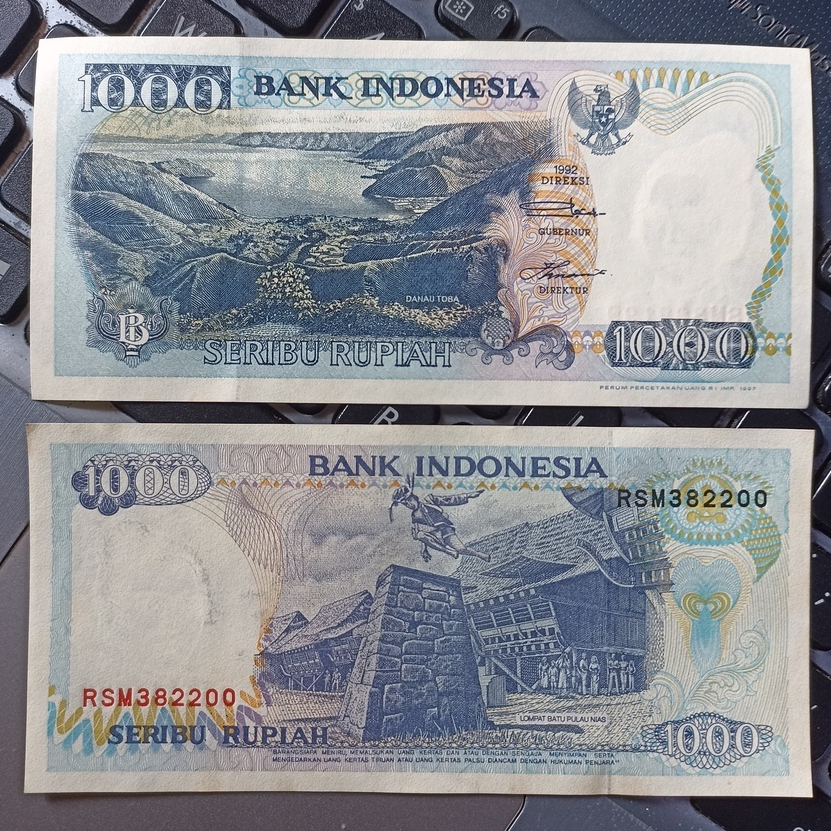 Uang Kuno Indonesia 1000 Rupiah Lompat Batu Tahun 1992