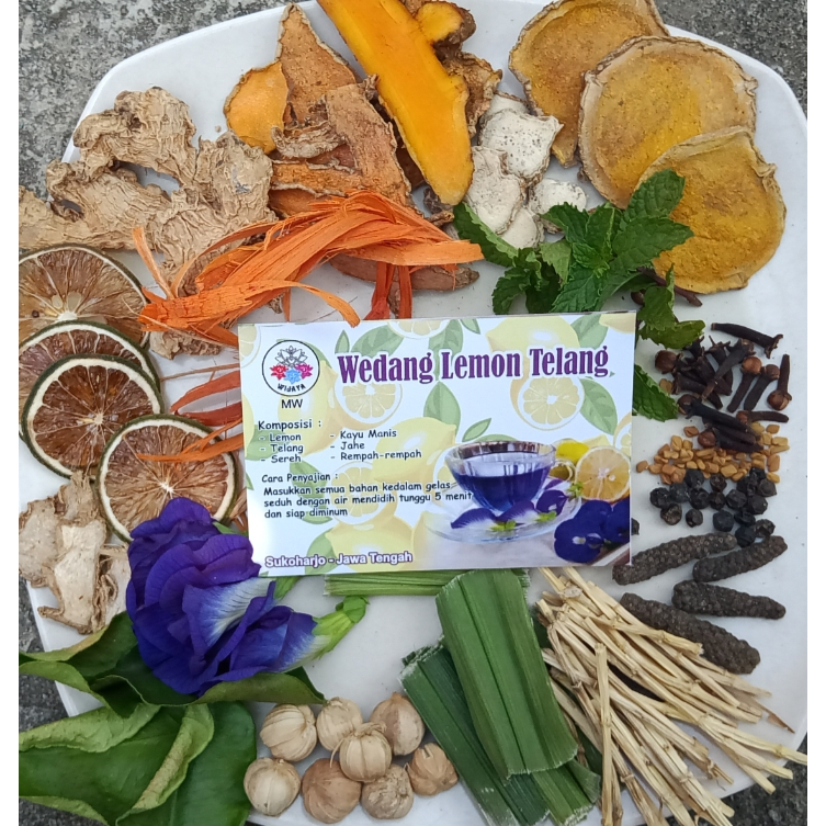 

Wedang Lemon Telang Khas Solo Wijaya MW 1 pack isi 10 bks sudah ada Gula Batunya