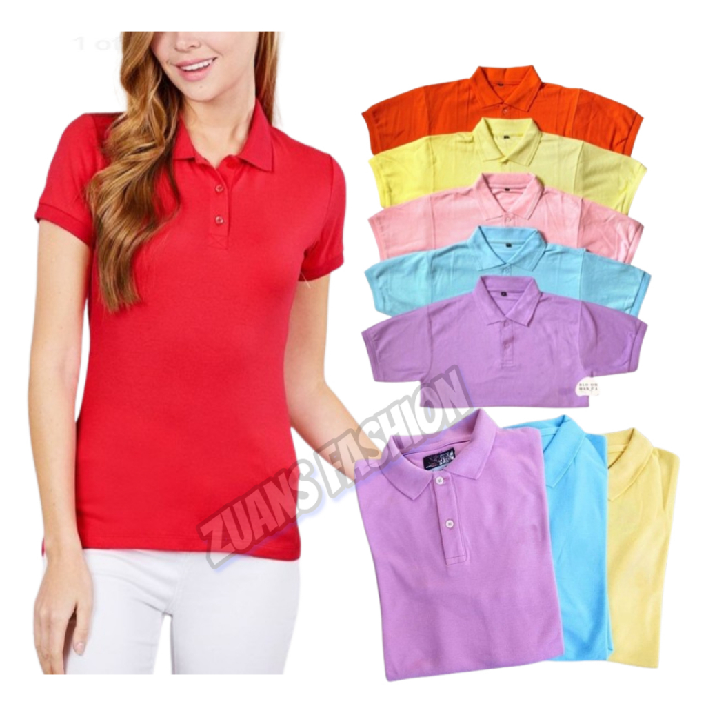 Baju Kaos Polo Kerah Wanita/Kaos Polos/Kaos Seragam/Kaos/Baju Wanita/Kaos Polo Shirt Wanita/Baju Pol