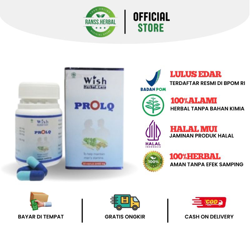 WISH PROLQ - Asli Original Suplemen Herbal Pria Dr.Boyke Obat-Kuat - Vitamin Kuat Pria