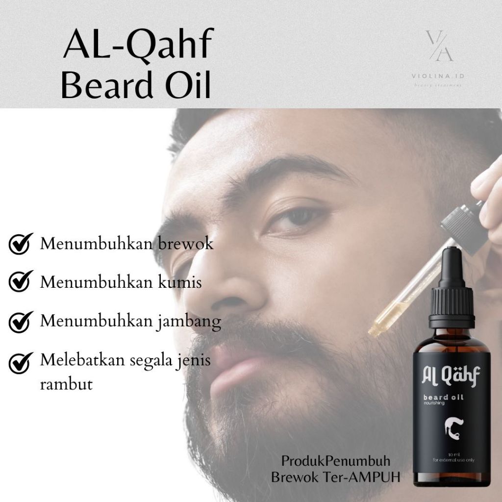 Al-QAHF BEARD OIL SERUM 10 ML PENUMBUH BREWOK - Melebatkan dan Mempercepat Pertumbuhan Brewok Jamban