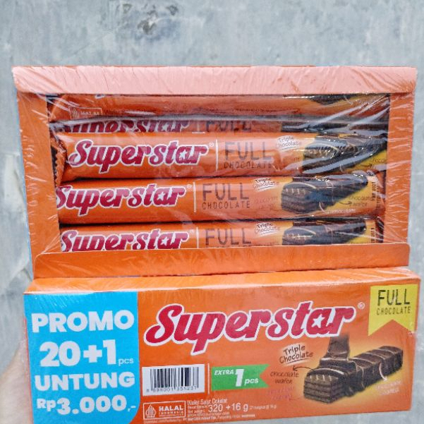 

Promo Superstar Triple Choco Wafer Cokelat snack coklat wafer stick Murah