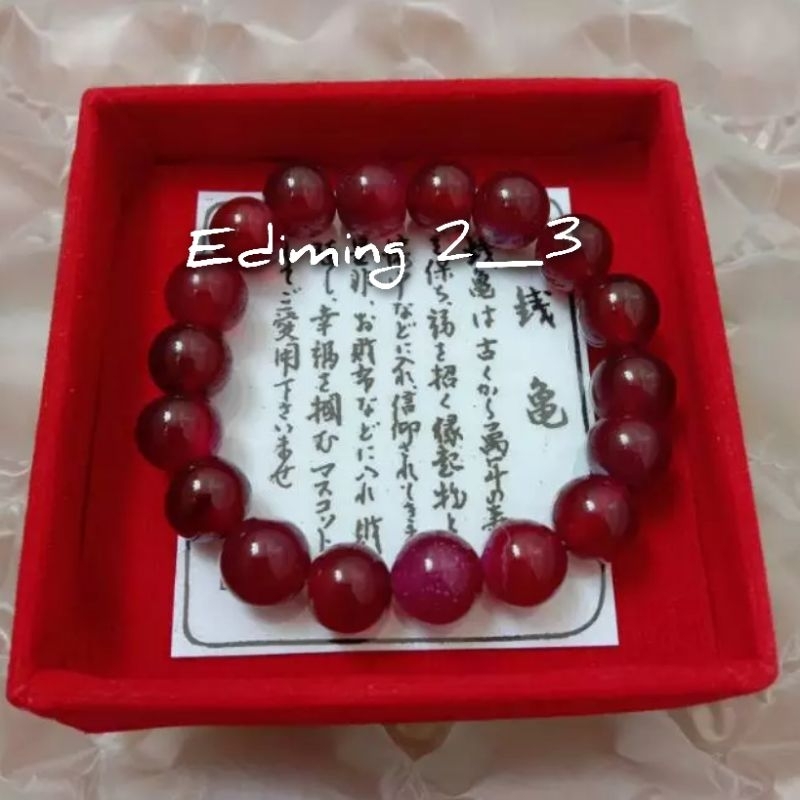 Gelang giok warna merah maron