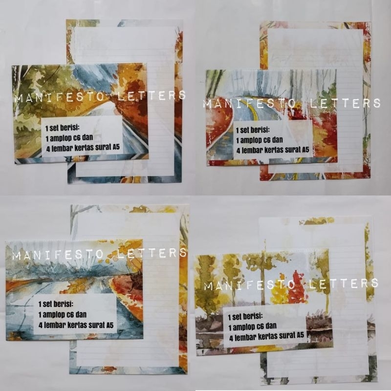 

Letter Paper Set Tema Autumn Musim Gugur | Winter Musim Dingin for Surat Penpaling Set Amplop Kertas Surat