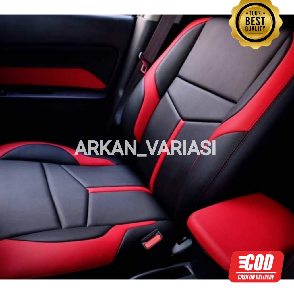 Sarung jok mobil jazz rs 2007 - 2013 cover jok mobil jazz fullset 2 baris bahan kulit sintetis oscar
