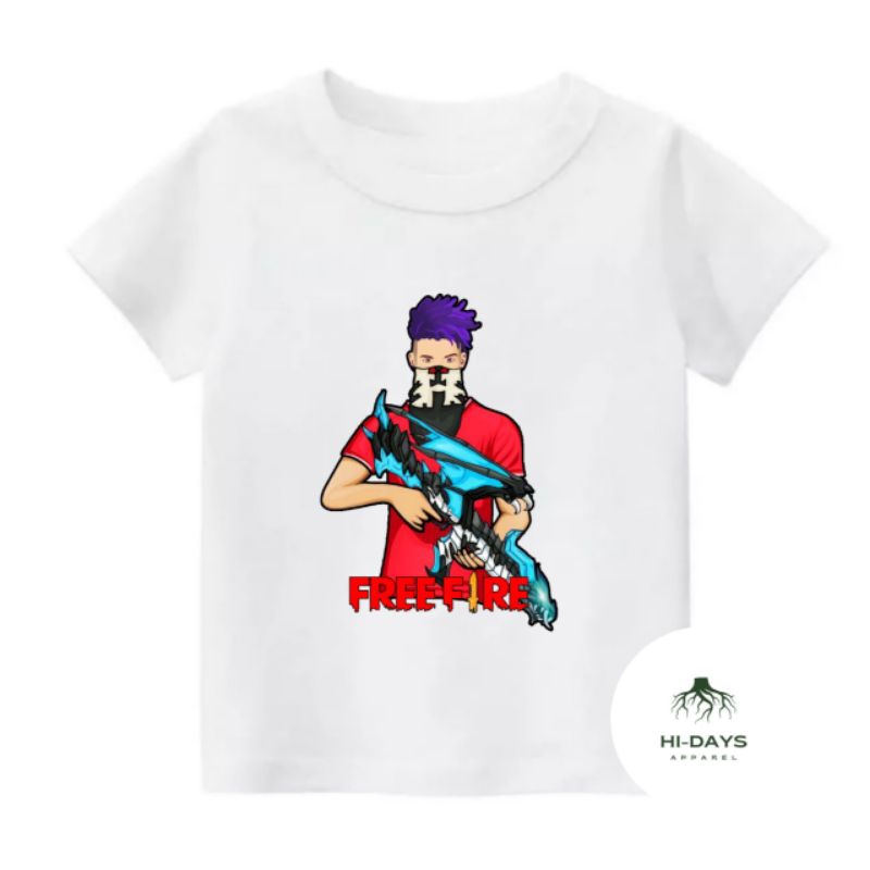 BAJU KAOS ATASAN ANAK MOTIF FREE FIRE SEKIN AK  SULTAN