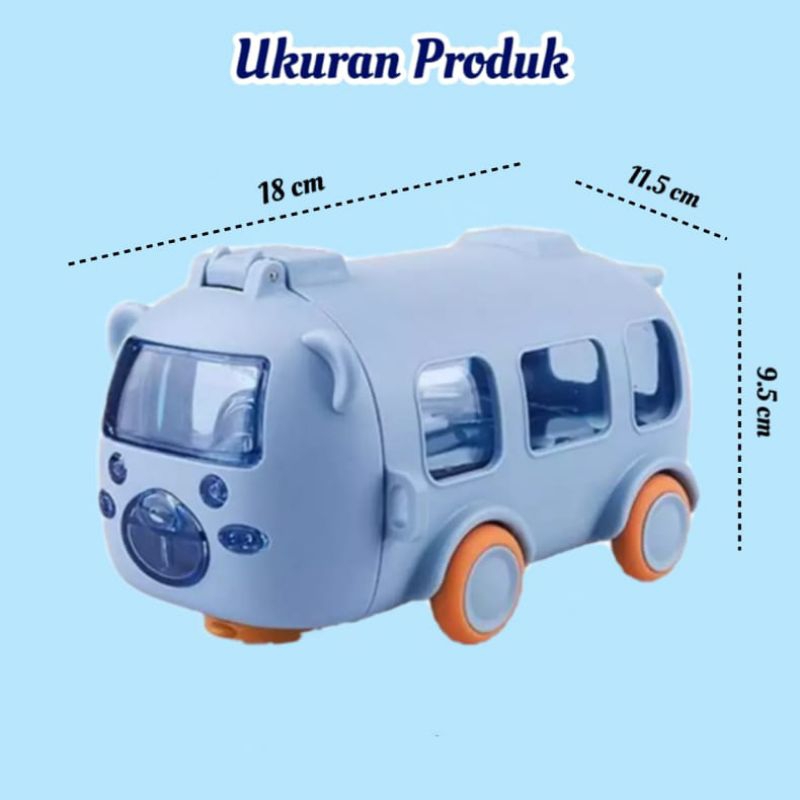 Botol Air Minum Anak Bentuk Bus 500ml Botol Minum Anak Flip Top Bus Botol Minum Bus Anak Laki-laki
