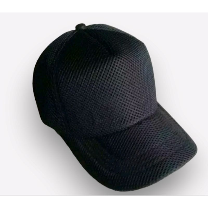 topi double mess jaring hitam polos