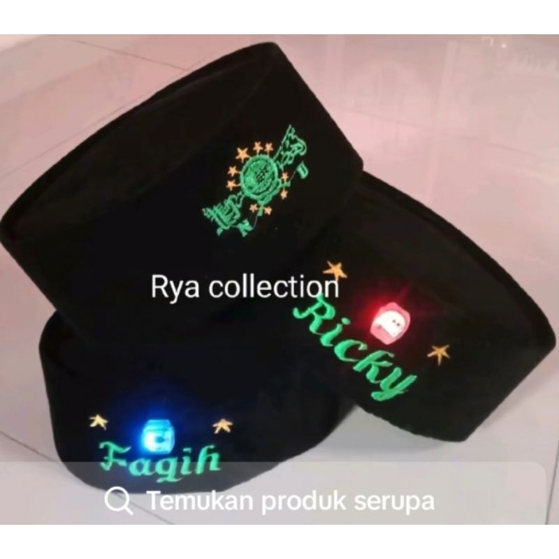 Peci nama di bwh NU+led(Blusdru)