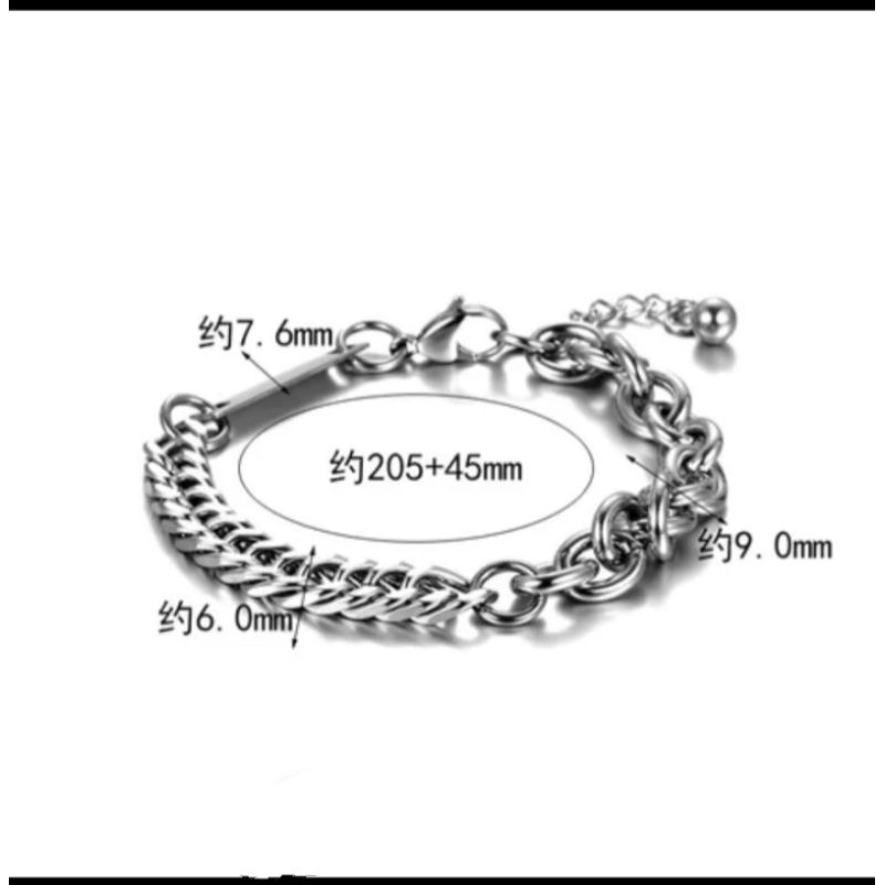 gelang titanium pria wanita keren unik simpel anti karat terbaru
