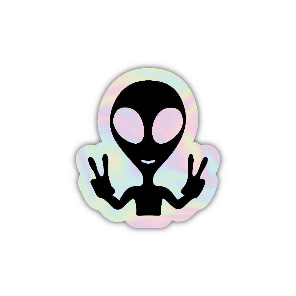 

Z129 sticker alien aesthetic, stiker hologram satuan