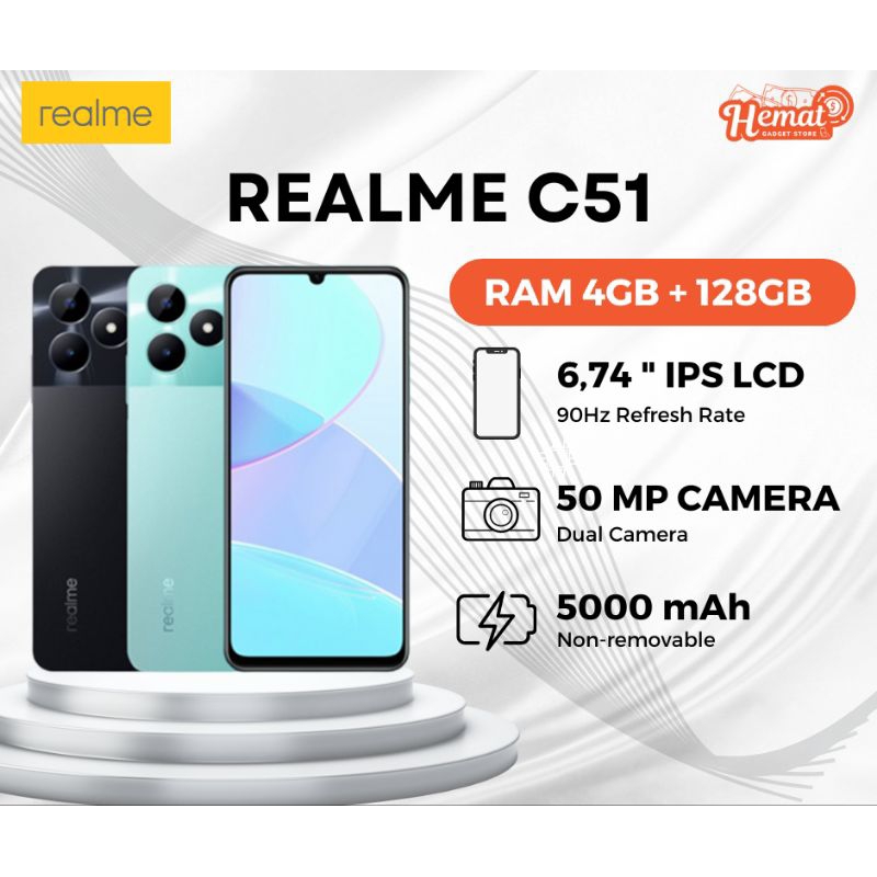 REALME C51 4/128GB I 4/64GB GARANSI RESMI IMEI TERDAFTAR
