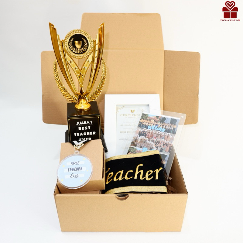 Hampers Sertifikat Guru Custom Gift Teacher Best Teacher free figura untuk kado Guru  Set Hadiah Gur