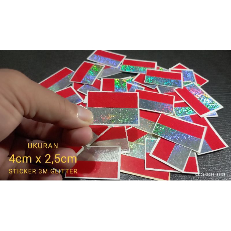 

sticker bendera indonesia, sticker merah putih, sticker pipi bahan glitter