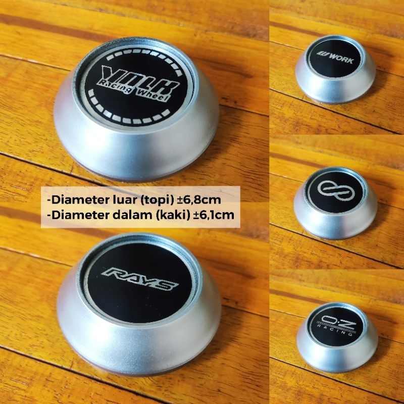 DOP VELG MOBIL TUTUP AS RODA VARIASI KERUCUT DIAMETER LUAR 6,8CM