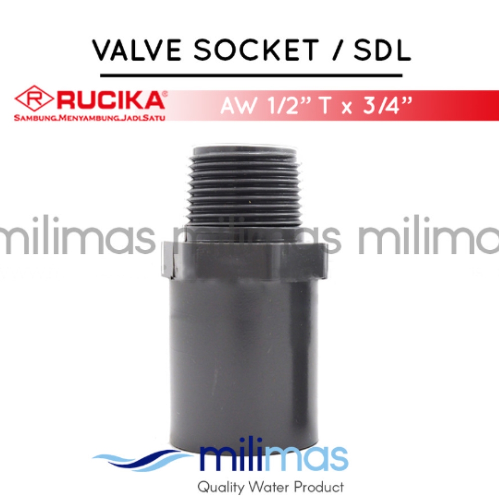 RUCIKA Valve Socket Reducer 1/2T x 3/4" - Verlup Sok SDL