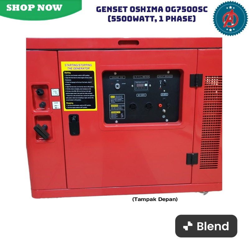 Mesin Genset Silent Honda Oshima OG7500SC
