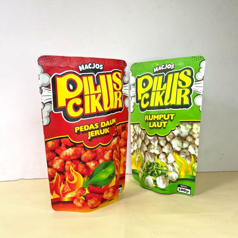 

PILUS CIKUR MACJOS 100 gr || Cemilan Viral || Rasa Rumput Laut & Pedas Daun Jeruk