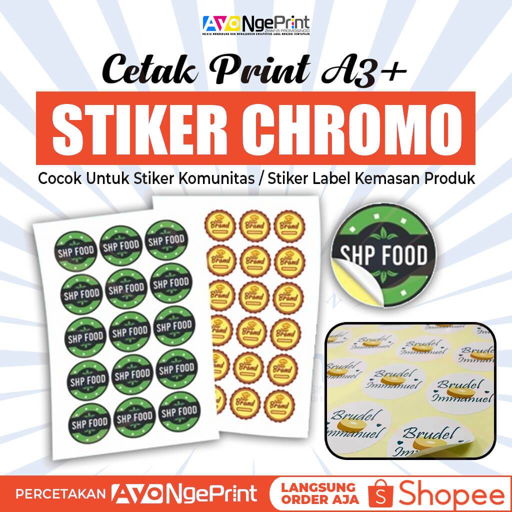 

Cetak Stiker Chromo A3+ / Print Sticker Kromo A3+ / Stiker Label Kemasan, Kendaraan Bahan Cromo