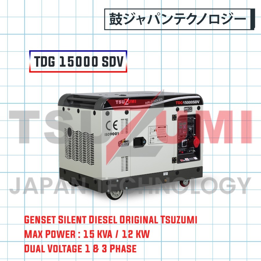 Genset Silent Diesel 15 KVA TDG 15000 SDV Japan Technology