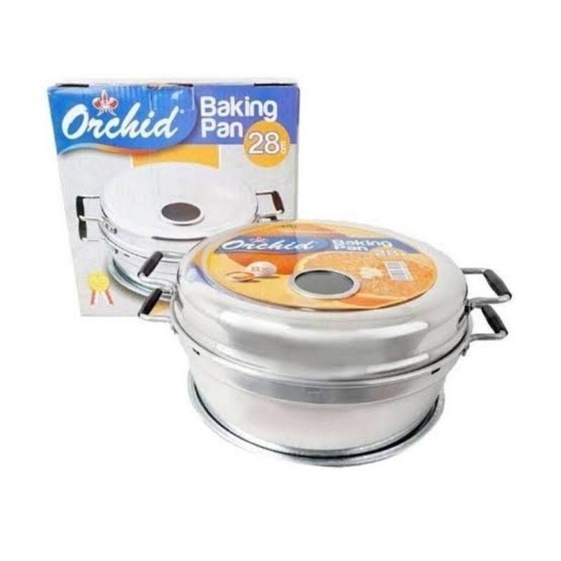 Baking Pan Orchid 28Cm Cetakan Loyang Kue Bolu Roti Bulat Lingkaran 28 Cm Onder Pan 8 telur