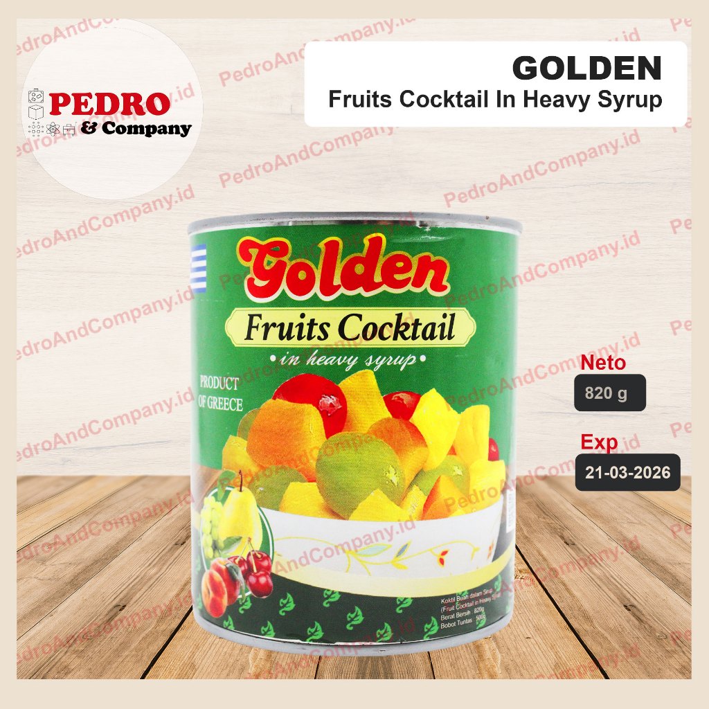 

Golden fruit cocktail in heavy syrup 500 gram / buah kaleng cocktail dalam sirup - made in greece