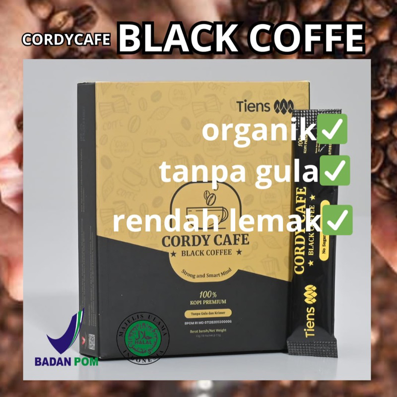 

Cordy cafe black coffe kopi hitam organik kopi hitam instan seduh