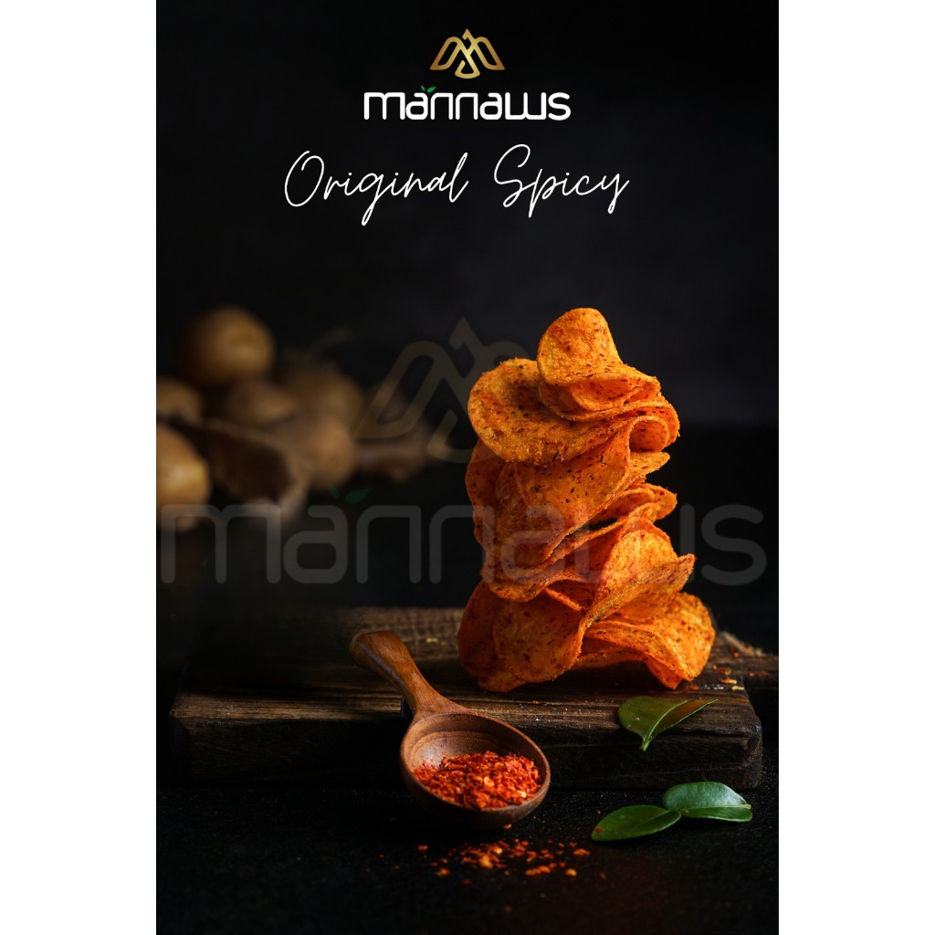 

Mannaws Potato Chips Snack Keripik Kentang - Ukuran Party Pack 700g - Amazing Original Spicy (Rasa Original Pedas)