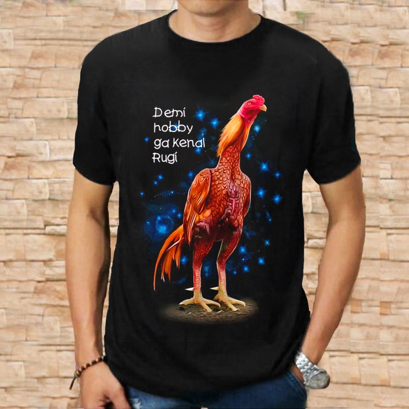 KAOS DISTRO PRIA DEWASA KEREN AYAM JAGO BANGKOK BAJU PRIA LENGAN PENDEK TERBARU ORIGINAL JUMBO