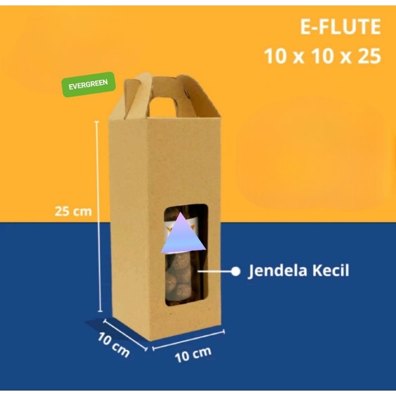 

Box Eflute 10x10x25 | Dus Botol Minum 1 liter Gable Box